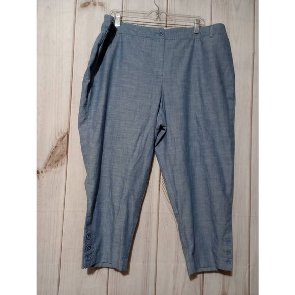 Talbots Pants Ladies 20WP Blue Capri - Picture 1 of 9